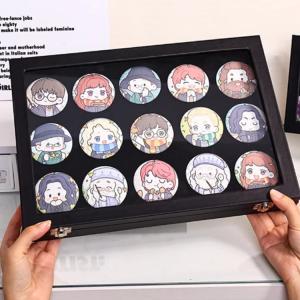 ピンズフレーム 木製 ピンバッジケース ピンデ...の詳細画像3
