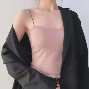 キャミソール クロップド丈 カップ付きキャミソ...の詳細画像4