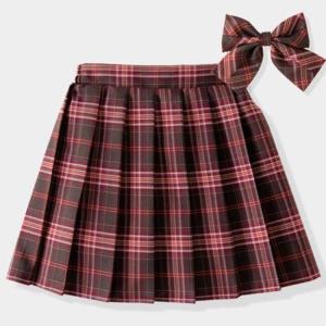 スカート 子供服 リボン付き プリーツスカート...の詳細画像1