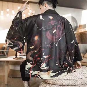 メンズ 着物カーディガン 7分袖 羽織 花火大...の詳細画像2