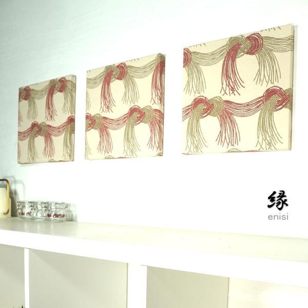 ファブリックパネル アートパネル 和モダン インテリア 玄関 和室  縁 enisi 30×30cm...