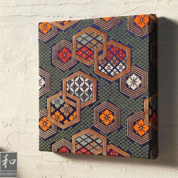 和 ファブリックパネル 亀甲花菱 20×20cm SS 小さい 旅館 客室 店舗用 木製パネル ファ...