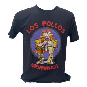 送料無料 ブレイキングバッド Los Pollos ガス・フリング ハイゼンベルグ プリントTシャツ 黒 ブラック