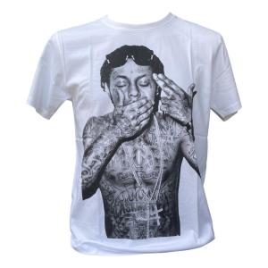 送料無料 リル・ウェイン Lil Wayne プリントＴシャツ ムービーTシャツ バンドTシャツ メンズ レディース ユニセックス 白 ホワイト ヒップホップ HIPHOP｜alicealice-select