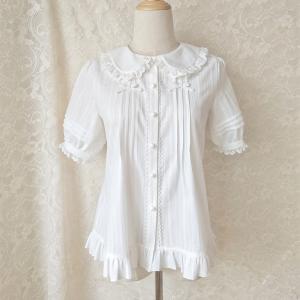 ブラウス 半袖 レディース シフォン 丈短め 透け感 ロリータ ゴスロリ 萌え系 姫系 甘ロリ 白 黒 着方2way ラウンドネック オフショルダー 楽天市場】ブラウス 半袖 ロリータ レディース オフショルダー
