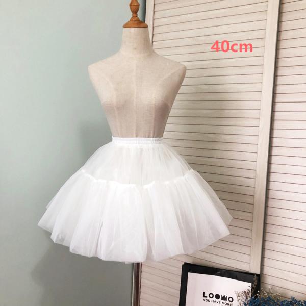 即納 ロリータ パニエ 骨なし ボリューム ミニスカート レディース 丈40cm ホワイト かわいい...