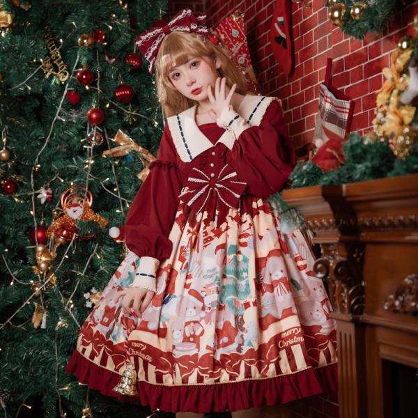 ロリータ Lolita ロリィタ ワンピース クリスマス 秋冬 甘ロリ スイート ゴスロリ かわいい...