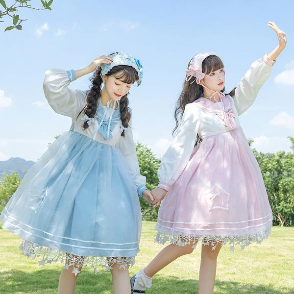 ロリータ ワンピース 長袖 セーラー服 春秋 レディース Lolitaペアコーデ 可愛い ゆめかわい...