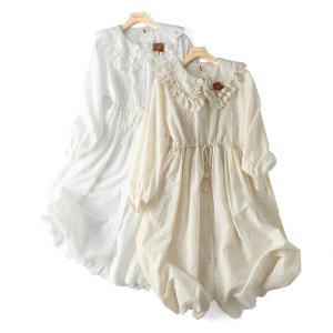 ワンピース 羽織り 長袖 体型カバー 着痩せ レ...の商品画像