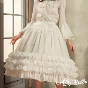 ロング丈 パニエ ワイヤーパニエ レディース ロリータ 骨あり Aライン 丈75cm 4層フリル 3本ワイヤー入り ボリューム調整可能