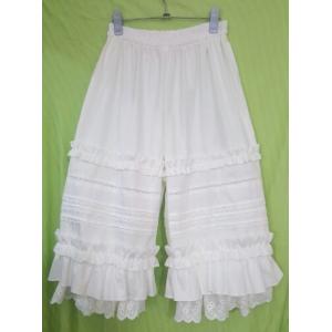 ロリータ かぼちゃパンツ レース プリーツ ロング丈