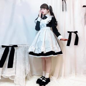 即納 高品質 メイド服 ワンピース 長袖 コス...の詳細画像2