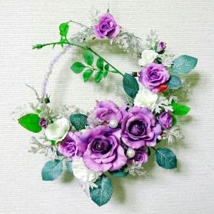 造花・アートフラワー　パープルムーンリース