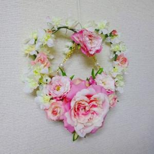 造花・アートフラワー ハートのリースの詳細画像1