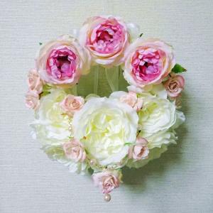 造花・アートフラワー　薔薇の兼用リースブーケ