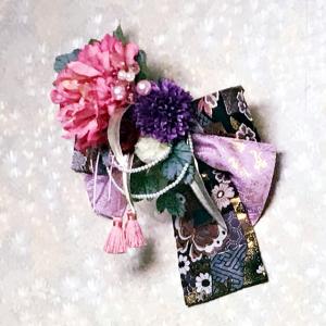 造花・アートフラワー 金襴帯ガーランド 紫の詳細画像1