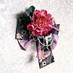 造花・アートフラワー 金襴帯ガーランド 紫の詳細画像2