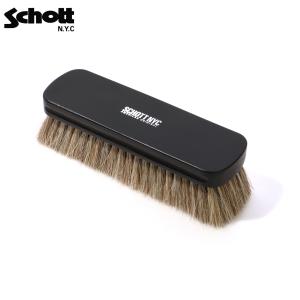 SCHOTT Horse Hair Brush ショット ホース ヘアブラシ 革ジャン ライダースジャケット レザージャケット メンテナンス 用 馬毛ブラシ クリーニング ケア 掃除｜日傘とバッグのAlice
