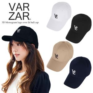 帽子 レディース キャップ メンズ VARZAR バザール 3D Monogram logo over fit ball cap 3D モノグラム ロゴ オーバーフィット｜alicemall