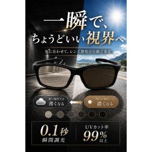 瞬間調光サングラス 偏光 調光サングラス メン...の詳細画像1