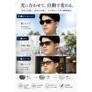 瞬間調光サングラス 偏光 調光サングラス メン...の詳細画像3