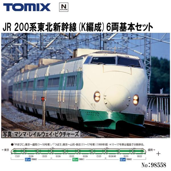 No:98860 TOMIX JR 200系東北新幹線(K編成)基本セット(6両) 鉄道模型 Nゲー...