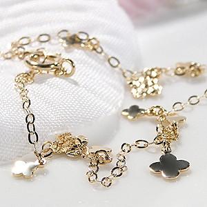 K18 YG ゴールド ブレスレット クローバー 四つ葉 フラワー 花 
