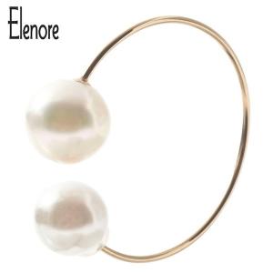 Elenore Jewelry 10金パールリバースフープピアス 片耳用 エレノアジュエリー K10 ゴールド ピアス C型 あこやパール あこや真珠 アコヤ｜alize