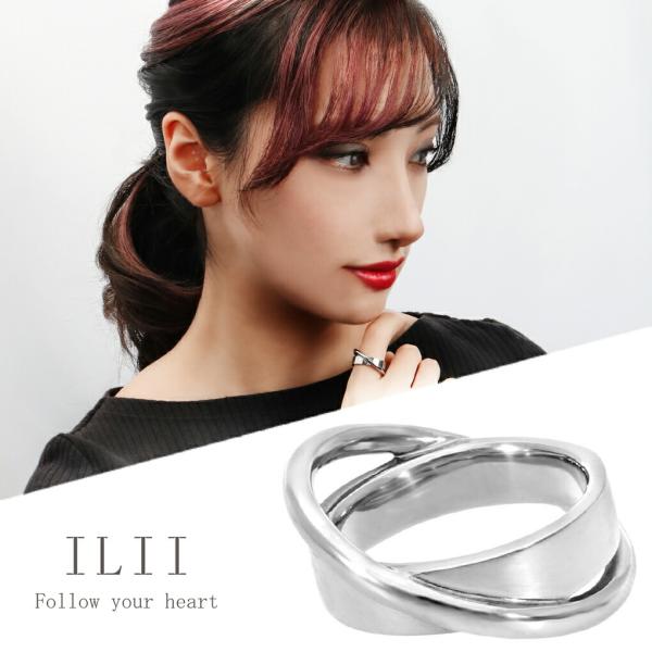 ILII イリィ クロスライン ステンレス リング 9~15号 サージカルステンレス 金属アレルギー...