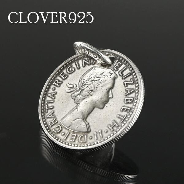 Clover925 シックスペンスコイン ペンダントトップ チャーム シルバー925 シルバーアクセ...