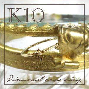 フラワー リング ダイヤモンド レディース K10 10金 イエローゴールド