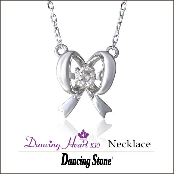 ネックレス レディース ダンシングストーン 正規品 クロスフォー K10WG Pretty Ribb...