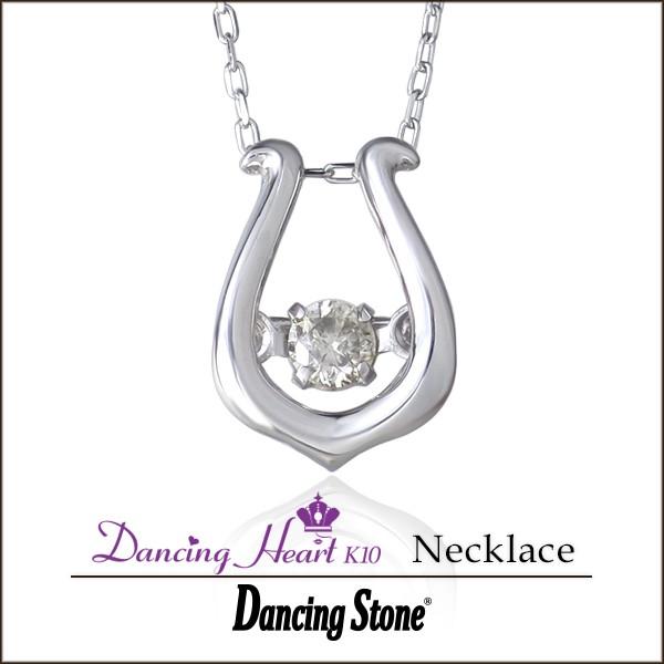 ネックレス レディース ダンシングストーン 正規品 クロスフォー K10WG Harp 天然ダイヤモ...