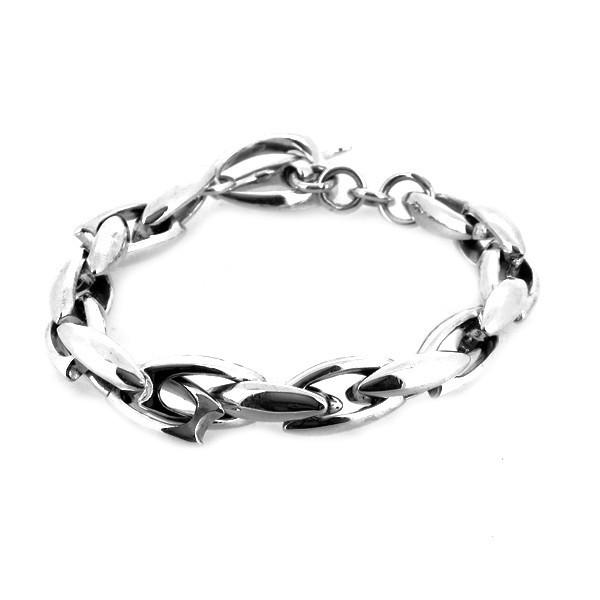 シャープ チェーンブレスレッド Tバー 鎖 リンク ブレスレッド バングル 腕輪 シルバー925 銀...