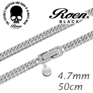 ロエン Roen BLACK 6面カットダブル喜平チェーン シルバーネックレス 幅4.7mm 50cm シルバー925 Roen BLACK ダブル喜平チェーン プレゼント｜alize