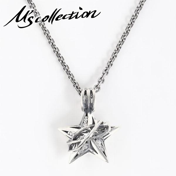 Ms collection ネックレス メンズ ブランド シルバー ダイヤモンド ソーン ブランブル...