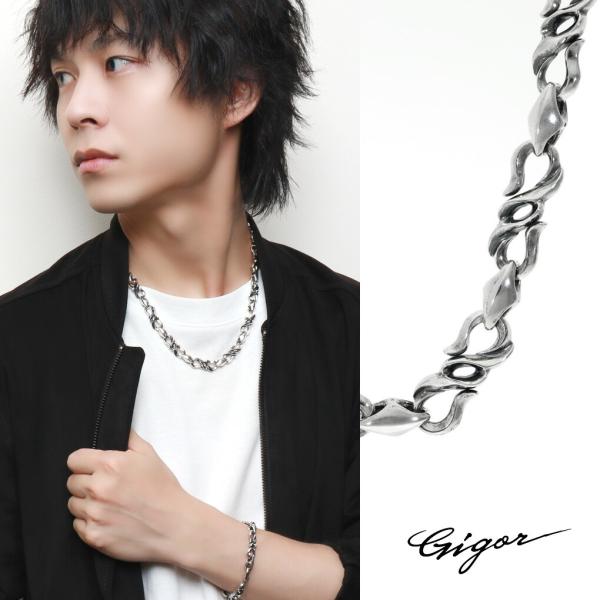 GIGOR ジゴロウ ワープ フロー ネックレス 44〜59cm シルバー925 シルバー チェーン...
