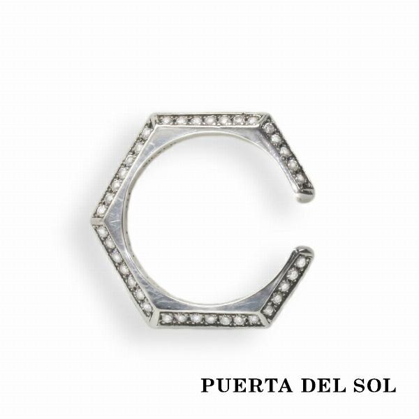 PUERTA DEL SOL シャープエッジ イヤーカフ ジルコニア シルバー950 ユニセックス ...
