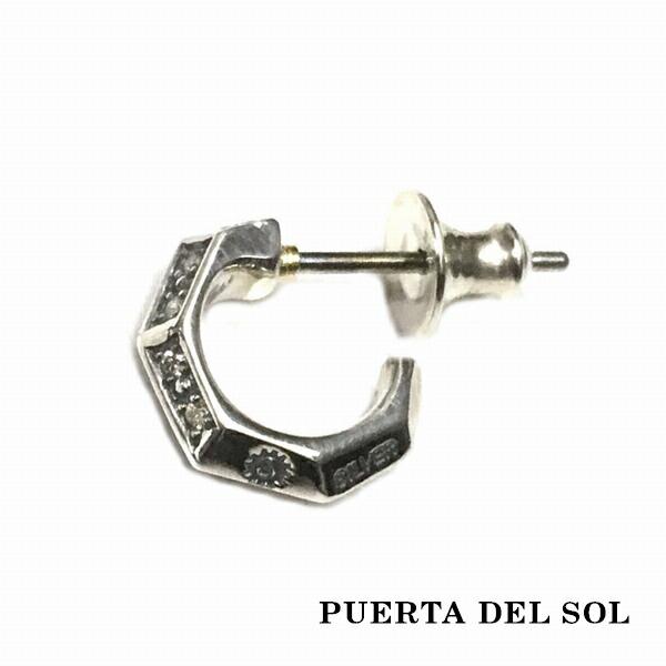 PUERTA DEL SOL エッジ シャープ 流線 シルエット ピアス シルバー950 ユニセック...