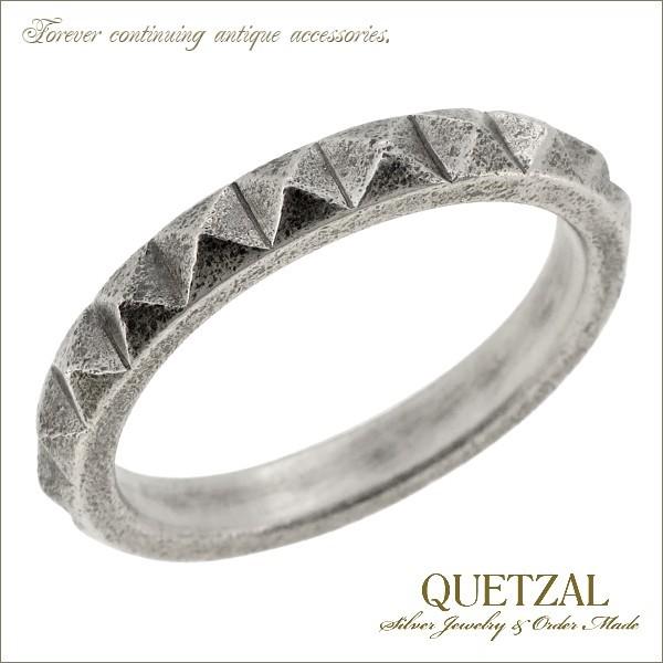 Quetzal リング メンズ ブランド 指輪 シルバー スタッズリング ピラミッドスタッズ 9-2...