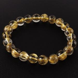 金針 ルチルクオーツ 数珠 ブレスレッド タイ...の詳細画像1