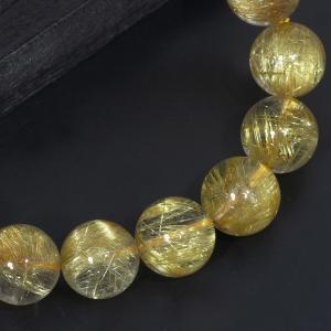 金針ルチルクオーツ 数珠 ブレスレッド 最高級...の詳細画像1