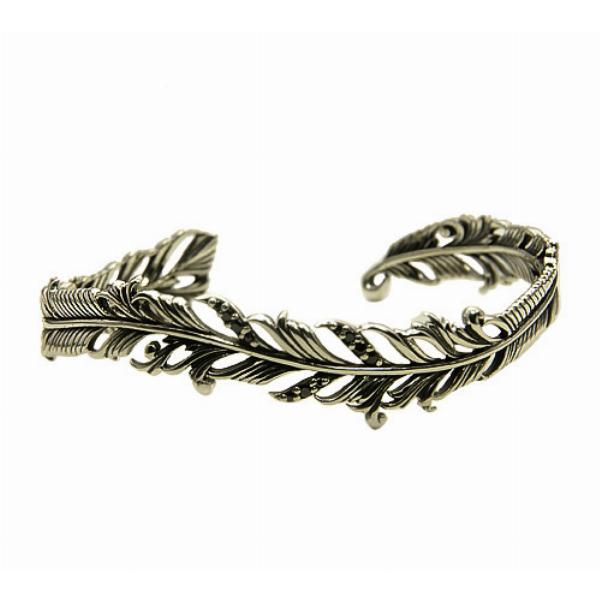 SAINTS セインツ バングル フェザー＆ブラックジルコニア ブレスレット シルバー925 ブラン...