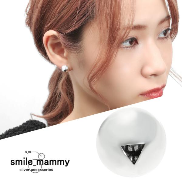 smile_mammy トライアングル スマイルボール S ピアス 1P 片耳用 シルバー925 ス...