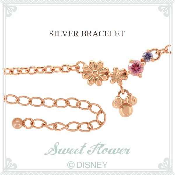 ディズニー ブレスレット ミニー ピンク フラワー シルバー Disney ディズニーブレスレット ...