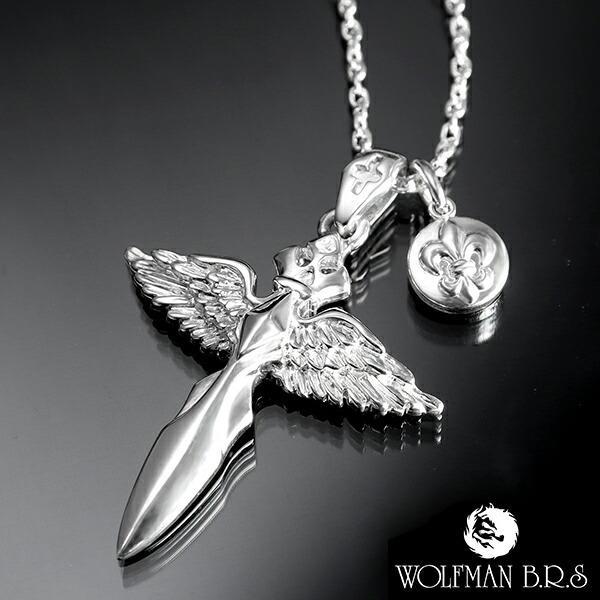 ウルフマンBRS ネックレス エンジェルチャーム チェーン付 シルバー ブランド WOLFMAN メ...