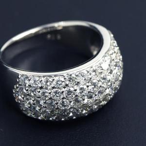 PT900 2.0ct ダイヤモンド パヴェ リング 指輪 プラチナ 天然 ダイヤ 華やか 上品 豪華 ゴージャス 太め 幅広 高級 レディース｜alize