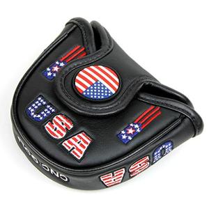CNC GOLF USA マレットブラックパターカバーヘッドカバー スコッティ キャメロン テイラーメイド オデッセイ 2ボール用