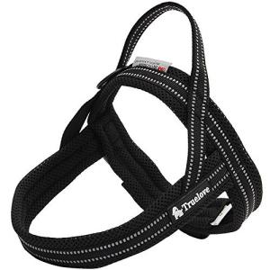 IKENOKOI犬用ハーネス 犬用胴輪 3M反射材料 通気性高い 調節可能 お散歩 お出かけ 小型犬 中型犬 大型犬に向け（ブラック S 49-64c