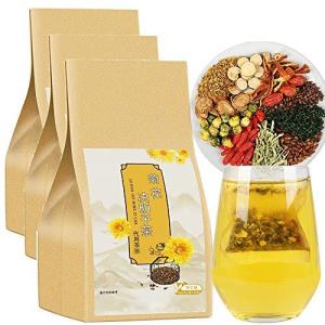 菊花茶 菊花决明子茶 ケツメイシ 菊花 决明子 牛蒡根 金銀花 桂花 養生茶 450克 5gx30ティーバッグx3袋